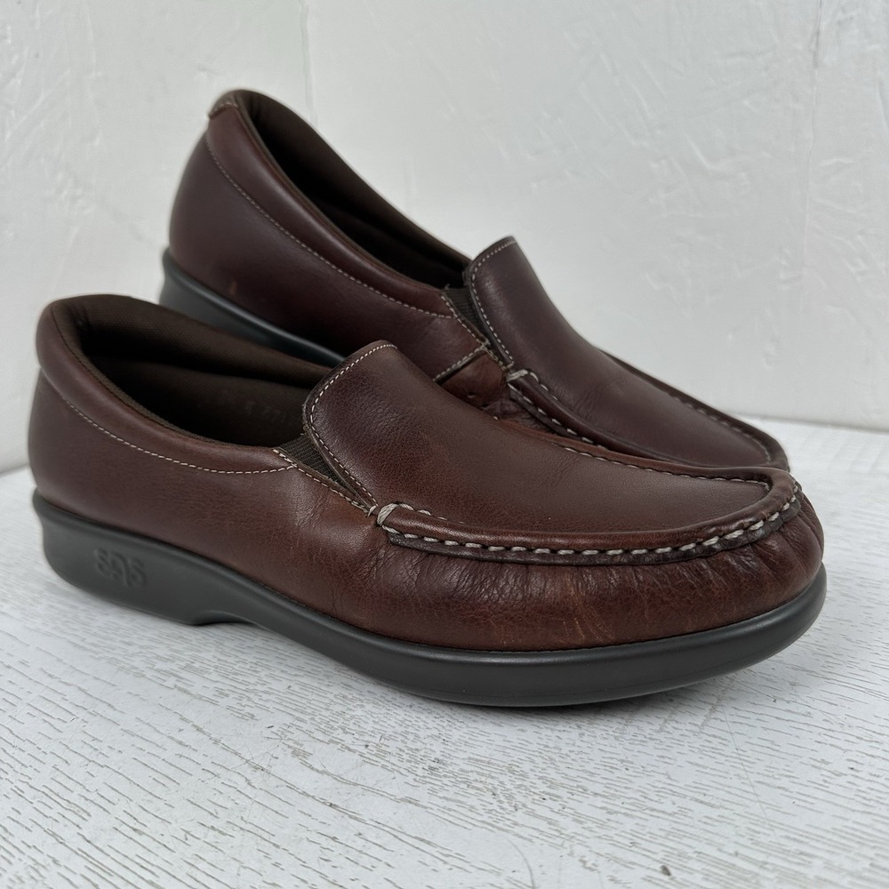 SAS Twin Women's Size 8.5‎ N Mulch Brown Slip On Loafer TriPad Comfort Shoes